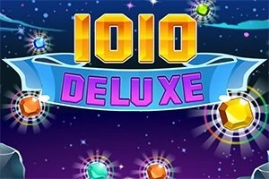 Έγχρωμη εικόνα με τον τίτλο 1010 DELUXE σε έντονα γράμματα, πλαισιωμένη από πολύχρωμα διαμάντια σε ένα νυχτερινό ουρανό με αστέρια