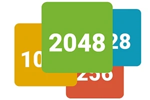 Πολύχρωμα τετράγωνα με αριθμούς 2048, 1024, 512 και 256