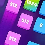 Πολύχρωμα τετράγωνα με αριθμούς 512, 1024, 8 και 32 σε μωβ φόντο