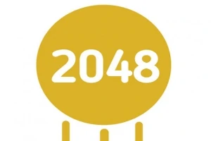 Κίτρινος κύκλος με τον αριθμό 2048 στο κέντρο