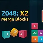 Τίτλος 2048: X2 Merge Blocks με κύβους διαφορετικών αριθμών και χρωμάτων που συνδυάζονται