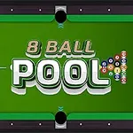 Τραπέζι μπιλιάρδου με την επιγραφή 8 Ball Pool και μπάλες αριθμημένες σε διάταξη πυραμίδας