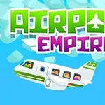 Αεροπλάνο κινούμενο στον ουρανό με επιβάτες, με πολύχρωμο λογότυπο Airport Empire