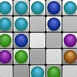 Arcade Lines Deluxe Πολύχρωμες μπάλες διατεταγμένες σε τετράγωνο πλέγμα πάνω σε γκρίζο φόντο