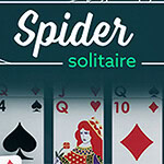 Τράπουλα με κάρτες και κείμενο Spider Solitaire σε σκούρο φόντο