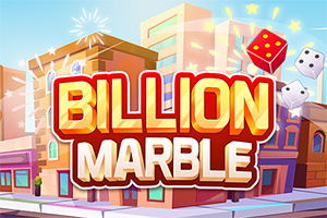 Ο τίτλος Billion Marble εμφανίζεται με φόντο αστικά κτίρια και δύο ζάρια στον ουρανό