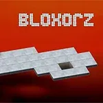 Bloxorz Στην εικόνα απεικονίζεται ένας τρισδιάστατος ορθογώνιος πύργος πάνω σε μια πλατφόρμα με ένα άνοιγμα, και το λογότυπο BLOXORZ σε κόκκινο φόντο