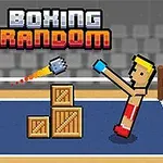Δύο pixel art χαρακτήρες με πυγμαχικά γάντια στέκονται σε ρινγκ, περιτριγυρισμένοι από ξύλινα κιβώτια, με πολύχρωμα γράμματα από πάνω τους