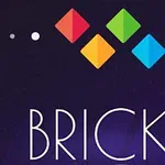 Πολύχρωμα γεωμετρικά σχήματα και η λέξη BRICKZ σε σκούρο φόντο