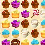 Γλυκά, όπως τούρτες, cupcakes και καφές, τοποθετημένα σε διάταξη πλέγματος