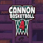 Λογότυπο με την επιγραφή Cannon Basketball 4 μπροστά από φόντο με μωβ και ροζ αποχρώσεις