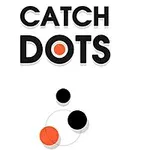 Κείμενο CATCH DOTS σε μαύρο χρώμα με έναν πορτοκαλί και τρεις μαύρους κύκλους κάτω από αυτό