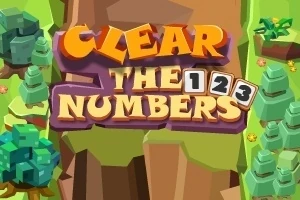 Το κείμενο Clear the Numbers είναι γραμμένο σε πολύχρωμα γράμματα πάνω από ένα φόντο με δέντρα και πράσινο τοπίο