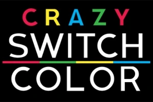 Κείμενο με τη φράση CRAZY SWITCH COLOR σε μαύρο φόντο με χρωματιστά γράμματα