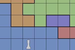 Στην εικόνα εμφανίζεται μια σκακιέρα με πολύχρωμα τετράγωνα και μια λευκή βασιλική σκακιέρα στο κάτω μέρος