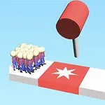 Μια ομάδα μικροσκοπικών ανθρωπάκων σε πλατφόρμα, με μεγάλο κόκκινο σφυρί πάνω από αυτούς