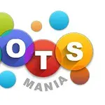 Γράμματα DOTS πάνω σε πολύχρωμους κύκλους με φόντο άλλους μικρότερους κύκλους και τη λέξη MANIA από κάτω