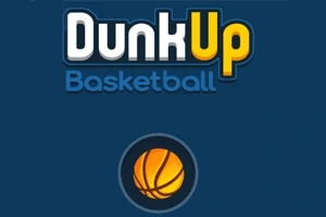 Λογότυπο με τη φράση Dunk Up Basketball και εικόνα μιας πορτοκαλί μπάλας μπάσκετ