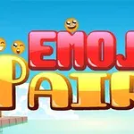 Οθόνη με τον τίτλο Emoji Pairs σε έντονα κόκκινα και κίτρινα γράμματα, πλαισιωμένα με χαμογελαστά emoji και γαλάζιο ουρανό