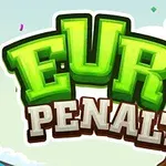 Κείμενο με λέξεις EURO PENALTY σε έντονα χρώματα, με σχεδιασμό που περιλαμβάνει ποδοσφαιρική μπάλα