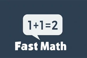 Εικόνα με μαθηματική εξίσωση 1+1=2 μέσα σε ένα συννεφάκι διαλόγου και από κάτω η φράση Fast Math