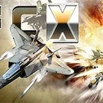 Μαχητικό αεροσκάφος πετά με ταχύτητα μπροστά από το λογότυπο FCX με έκρηξη στο υπόβαθρο