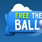 Μπλε κορδέλα με τη φράση FREE THE BALL και μια μωβ μπάλα πάνω σε μπλε φόντο
