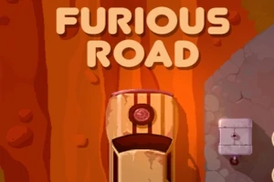 Ένα αυτοκίνητο σε δρόμο με την επιγραφή Furious Road από πάνω του