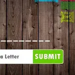 Ξύλινο φόντο με κενά για συμπλήρωση λέξης και κουμπί υποβολής
