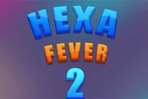 Ο τίτλος HEXA FEVER 2 σε μπλε και πορτοκαλί γράμματα πάνω σε μοβ φόντο