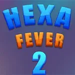 Ο τίτλος HEXA FEVER 2 σε μπλε και πορτοκαλί γράμματα πάνω σε μοβ φόντο