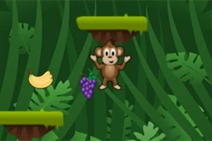 Jolly Jumper Μικρή μαϊμού σε ζούγκλα με πλατφόρμες, μπανάνες και σταφύλια