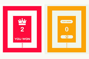 Κόκκινη και πορτοκαλί κάρτα με αριθμούς 2 και 0, κορώνα και μηνύματα YOU WON και PLAY ROMA