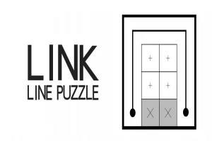 Γραφικά με τίτλο Link Line Puzzle και ένα διάγραμμα με γραμμές που σχηματίζουν ένα μοτίβο κυκλωμένο γύρω από τετράγωνα