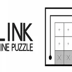 Γραφικά με τίτλο Link Line Puzzle και ένα διάγραμμα με γραμμές που σχηματίζουν ένα μοτίβο κυκλωμένο γύρω από τετράγωνα