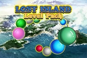 Κύρια οπτικά στοιχεία με τίτλο Level Pack πάνω από μια εικονογράφηση νησιών με πολύχρωμες σφαίρες
