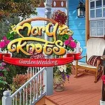 Μια γυναίκα με καφέ μαλλιά στέκεται σε μια βεράντα με λουλούδια, με ένα ξύλινο σπίτι στο φόντο
