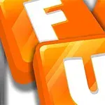 Πορτοκαλί τετράγωνα με λευκά γράμματα σχηματίζουν τη λέξη FUN