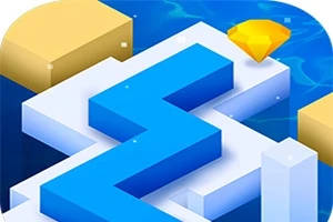 Γραφική παράσταση με τρισδιάστατη γαλάζια διαδρομή και κίτρινο διαμάντι σε μπλε φόντο