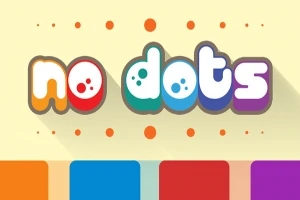 Κείμενο no dots με πολύχρωμα γράμματα και κουτιά σε αποχρώσεις του πορτοκαλί, μπλε, κόκκινο και μοβ στο κάτω μέρος