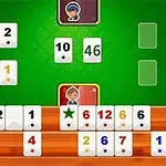 Παικτική διάταξη με χρωματιστά πλακίδια αριθμών και συμμετοχή χαρακτήρων σε πράσινο φόντο