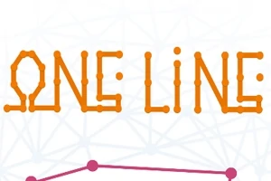 Η εικόνα δείχνει τον τίτλο ONE LINE γραμμένο με πορτοκαλί γραμμές που συνδέονται με κουκκίδες, πάνω από ένα φόντο με διασυνδεδεμένες γραμμές