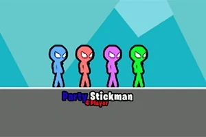 Τέσσερις πολύχρωμες φιγούρες stickman σε σειρά πάνω σε γκρίζο πλαίσιο με μπλε γεωμετρικό φόντο