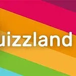 Μια πολύχρωμη εικόνα με το λογότυπο Quizland σε φωτεινό φόντο