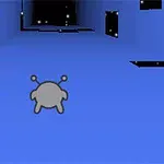 Run 3 Ένα γκρίζο πλάσμα με κεραίες κινείται σε μπλε τρισδιάστατο διάδρομο με μαύρα περάσματα και αστέρια στο φόντο