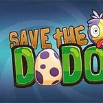 Το λογότυπο περιλαμβάνει τη φράση SAVE THE DODOS με ένα εικονογραφημένο ντόντο και ένα αυγό σε μπλε φόντο
