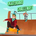 Τρεις άνθρωποι κάνουν skateboard σε ράμπα με χαρούμενη ατμόσφαιρα και φωτεινό ουρανό