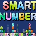 Χρωματιστός τίτλος SMART NUMBERS με αριθμημένα μπλοκ σε διάφορα χρώματα σε σκοτεινό φόντο