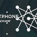 Κείμενο SMARTPHONE CRACKER με λευκές γραμμές και σημεία σε μαύρο φόντο