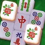 Πλακίδια Mahjong με σχέδια λουλουδιών και σύμβολα σε πράσινο φόντο